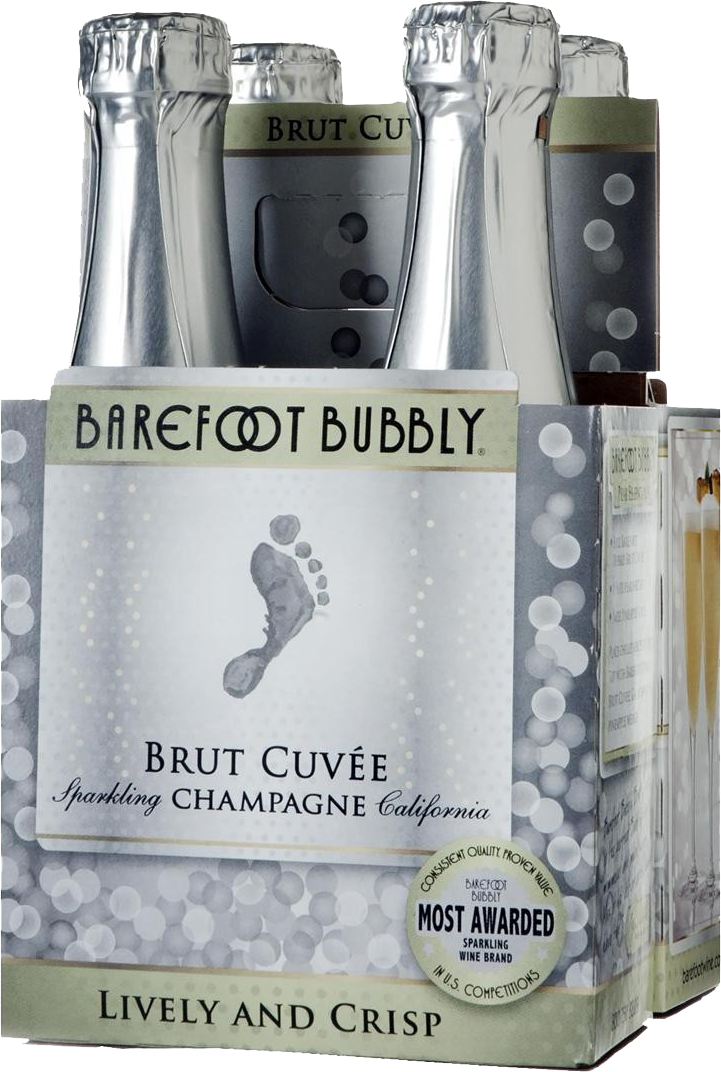BAREFOOT BUBBLY BRUT CUVEE 187 4PK_187ML_Wine_SPARKLING WINE BAREFOOT BUBBLY BRUT CUVEE 187 4PK_187ML_Wine_SPARKLING WINE