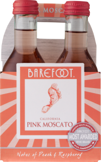 BAREFOOT PINK MOSCATO 4PK_187ML_Wine_WHITE WINE