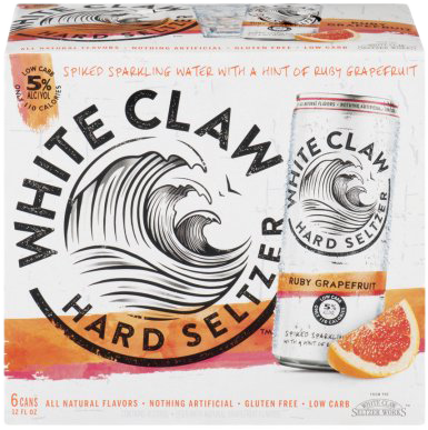 WHITE CLAW RUBY GRAPEFRUIT 12OZ 6PK CN-12OZ-Beer WHITE CLAW RUBY GRAPEFRUIT 12OZ 6PK CN-12OZ-Beer