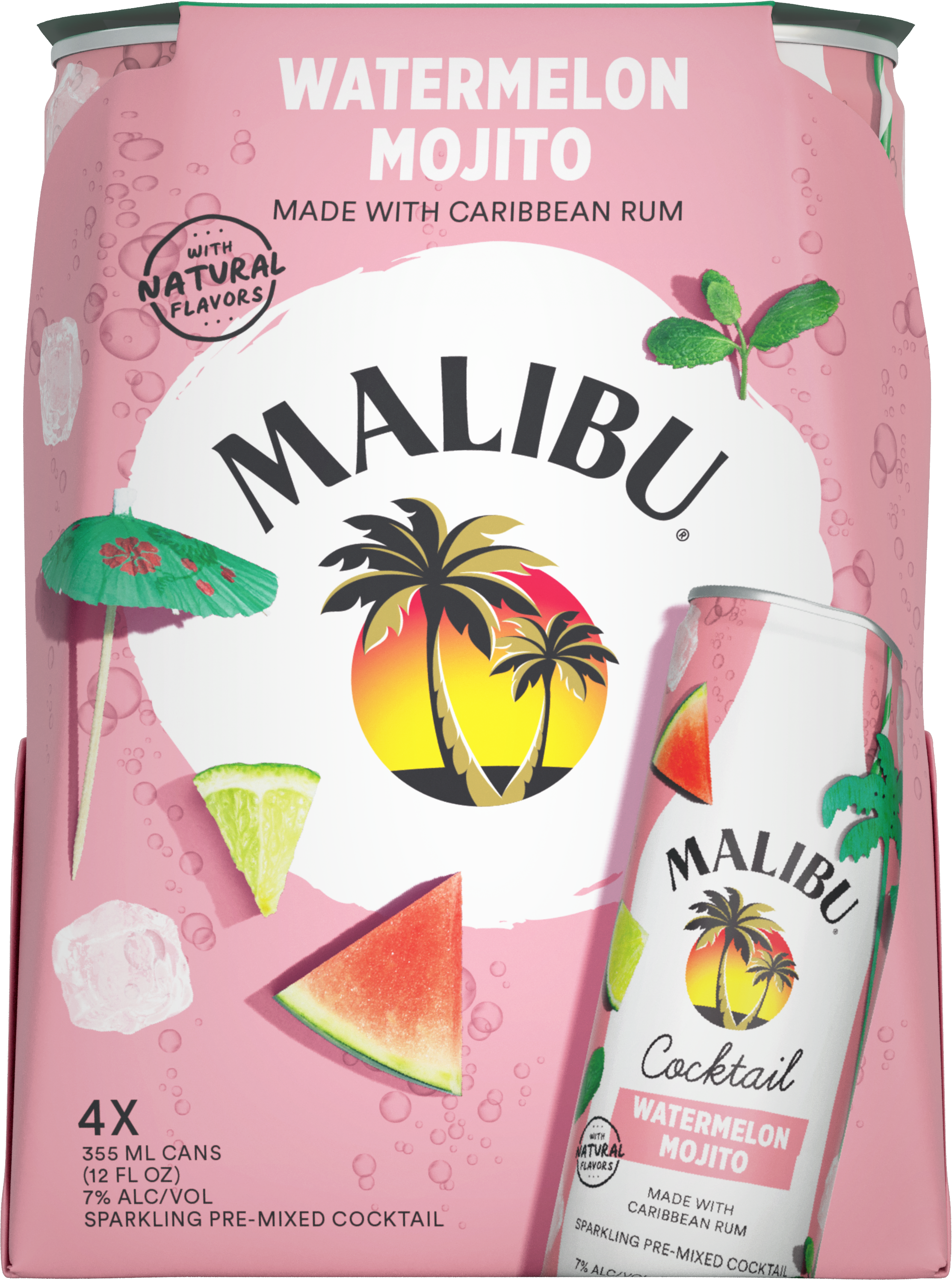 Malibu Watermelon Mojito 4pk Cns Malibu Watermelon Mojito 4pk Cns