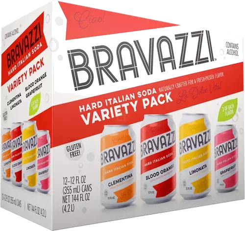 Bravazzi Citrus Collection Hard Italian Soda 12oz 12pk Cn