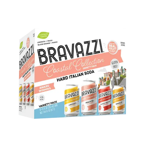 Bravazzi Coastal Collection Hard Italian Soda 12oz 12pk Cn