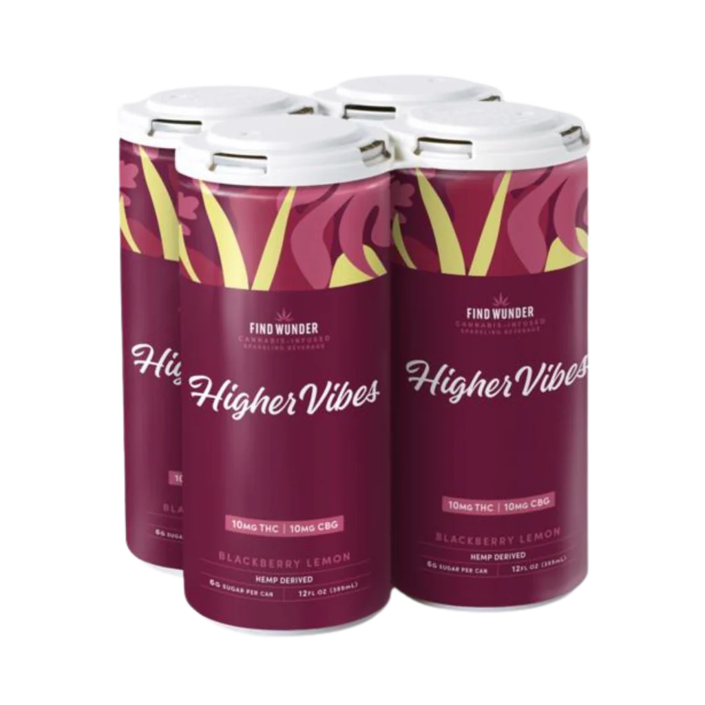 Find Wunder Higher Vibes THC 10mg Blackberry Lemonade 12oz 4pk Cns