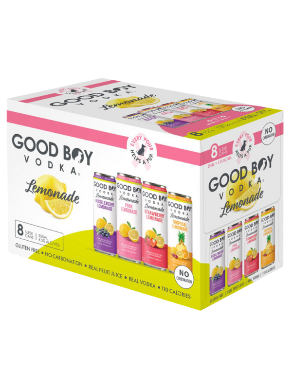 Good Boy Vodka Lemonade Variety 12oz 8pk Cn