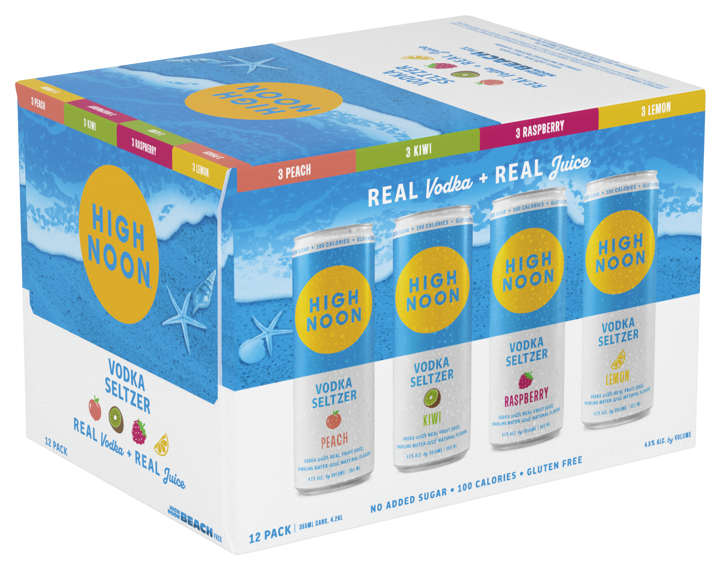 High Noon Hard Seltzer Beach Variety 12pk 12oz Cn