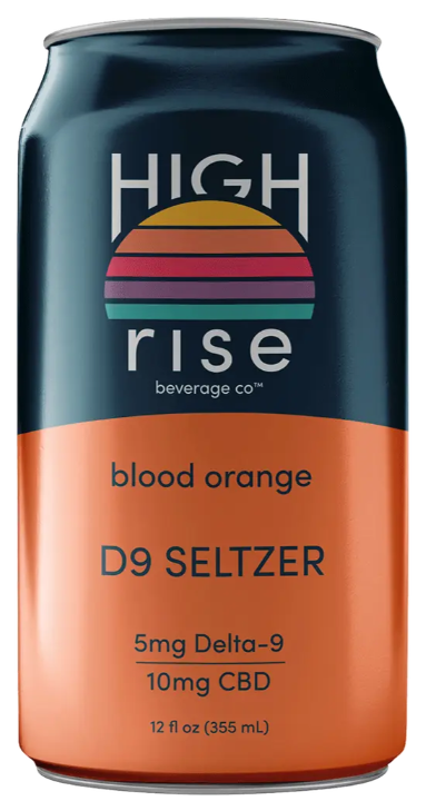 High Rise Blood Orange Seltzer THC 5mg 12oz 4pk Cn