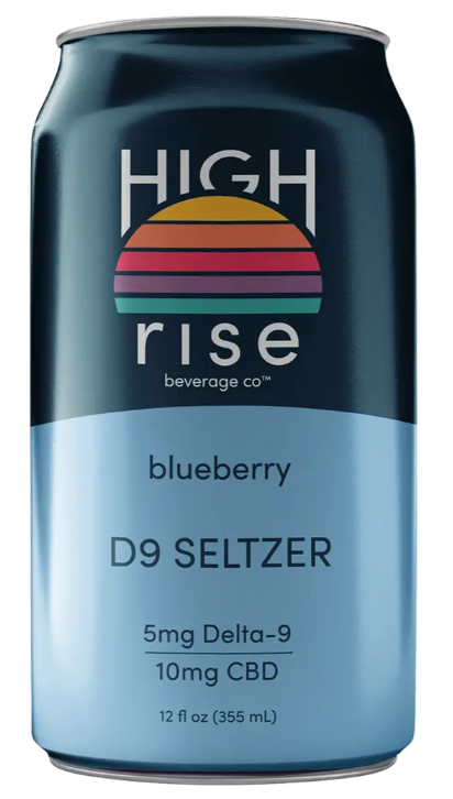 High Rise Blueberry Seltzer THC 10mg 12oz 4pk Cn