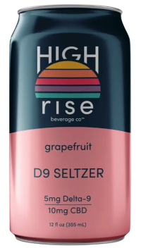 High Rise Grapefruit Seltzer THC 5mg 12oz 4pk Cn