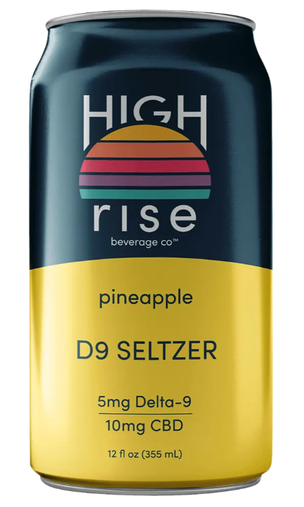 High Rise Pineapple Seltzer THC 5mg 12oz 4pk Cn