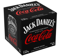 Jack Daniels & Coca 4pk Can