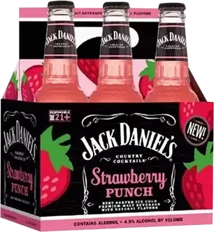 Jack Daniels Strawberry Punch 10oz 6Pk Btl