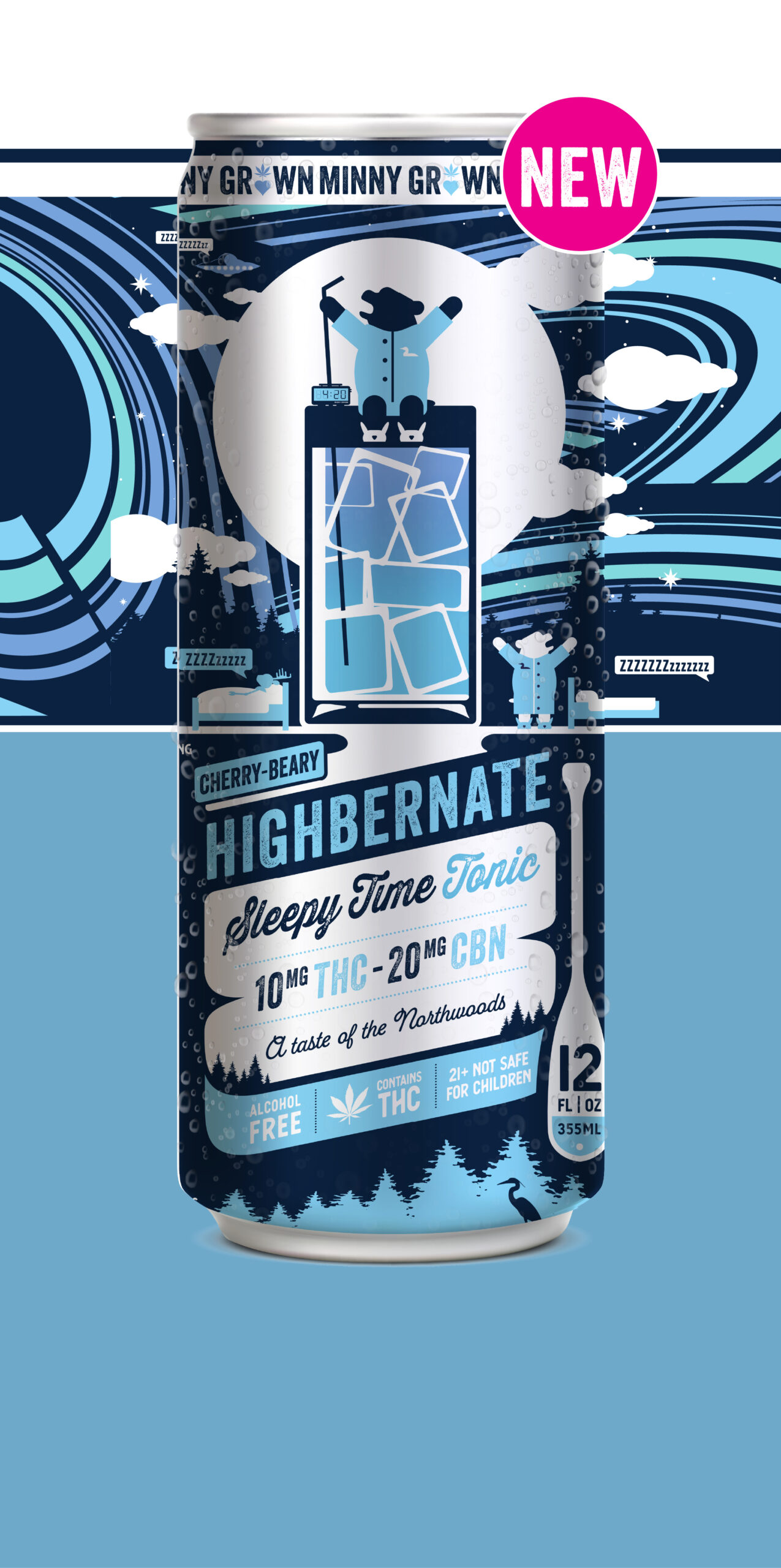 Minny Grown THC 10mg Highbernate 12oz 4pk Cns