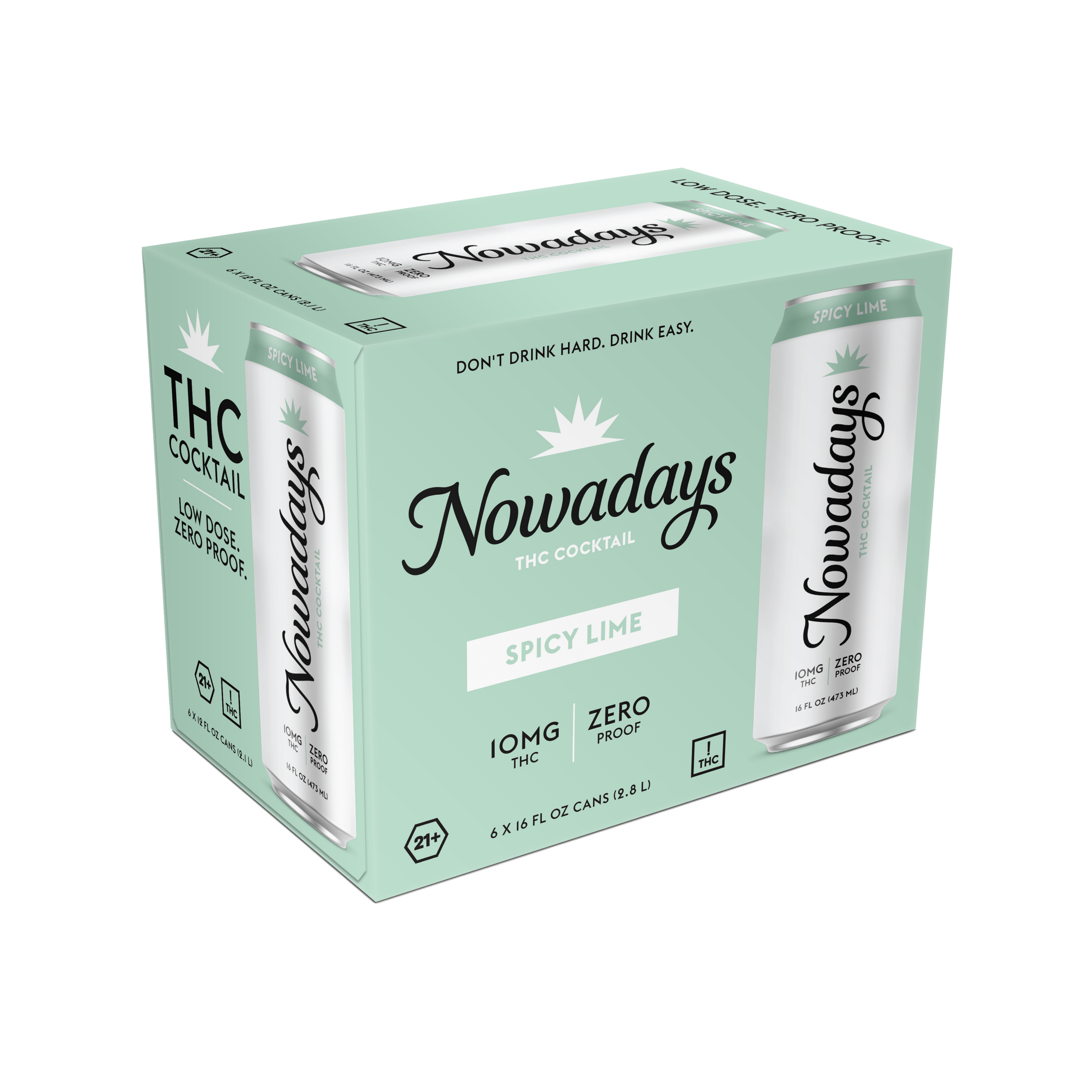 Nowadays Spicy Lime 10mg THC 16oz 6pk Cn