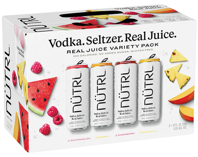 Nutrl Fruit Juice Seltzer Vareity 12oz 8pk Cn