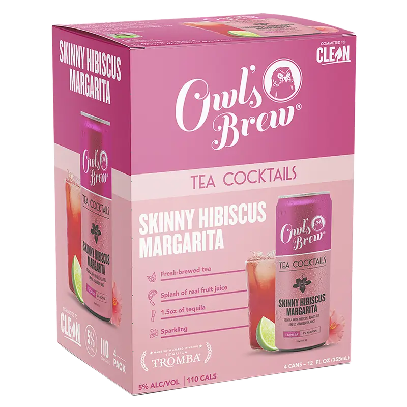 Owls Brew Skinny Hibiscus Margarita 12oz 4pk Cn