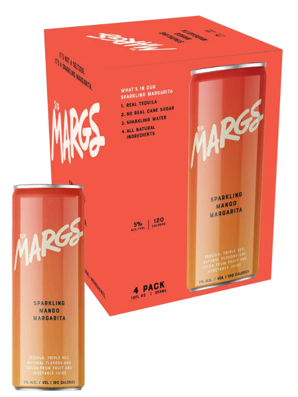 Sip Margs Sparkling Mango Margaritas 4pk