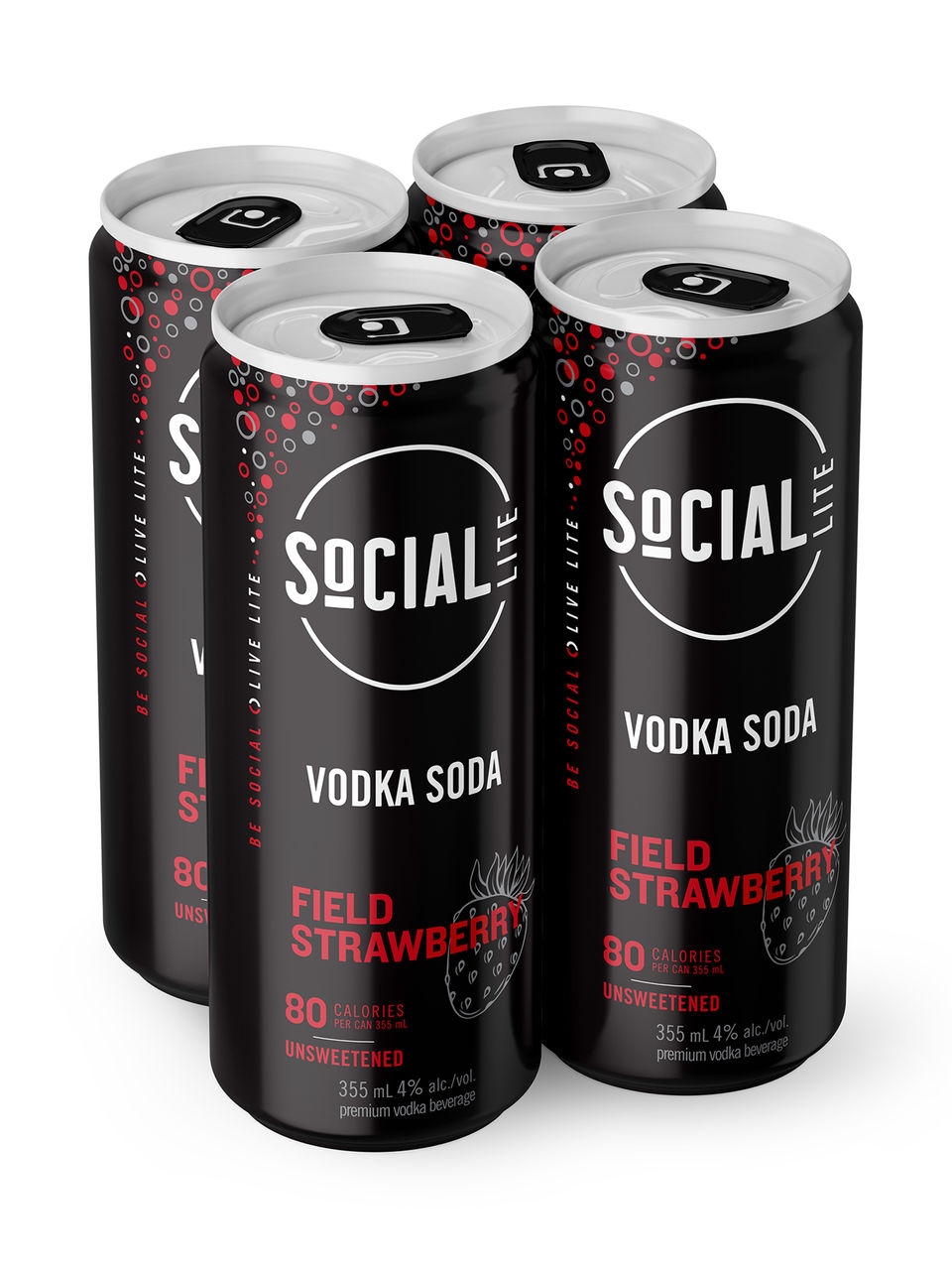 Social Lite Field Strawberry Seltzer 12oz 4pk Cn