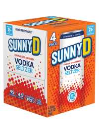 Sunny D Orange strawberry Vodka Seltzer 12oz 4pk Cn