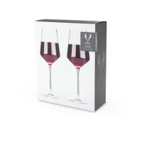 Viski Reserve Raye Crystal Angled Bordeaux Glasses 2Pk